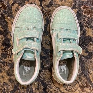 Vans Green Canvas Sneakers with Velcro Straps